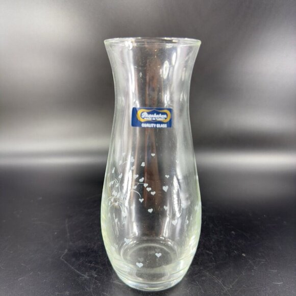 Pasabahce Clear Glass Vase Etched Flowers Floral Made in Turkey Tall Vessel Vase - Picture 11 of 15